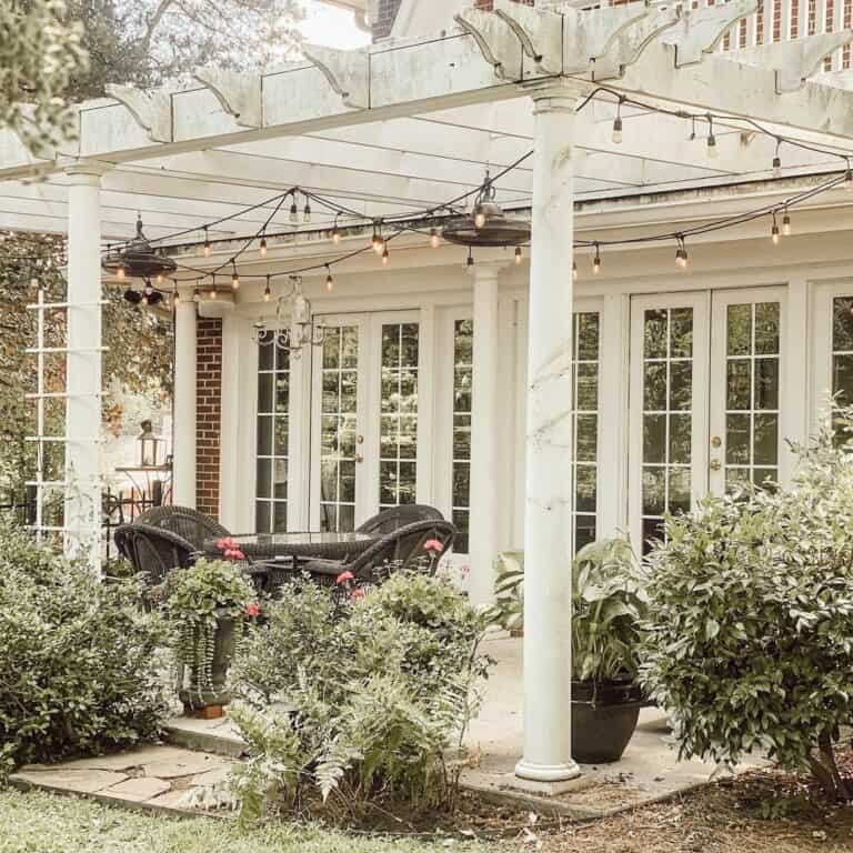 Backyard Pergola with Lights
