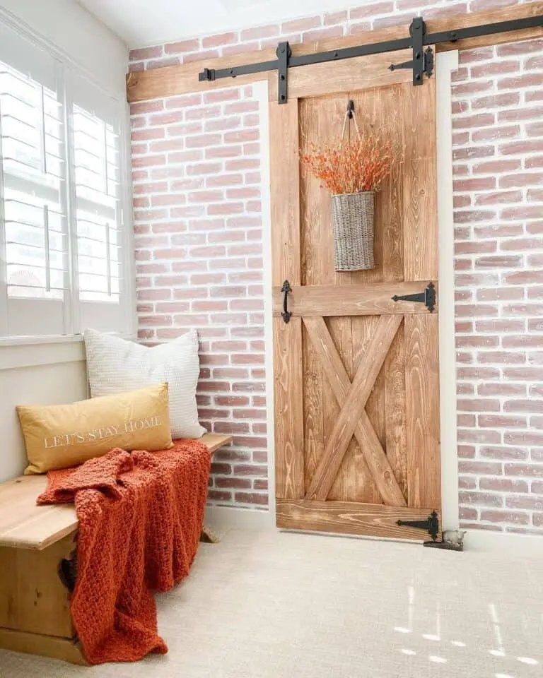 Barn Door with Fall Decor