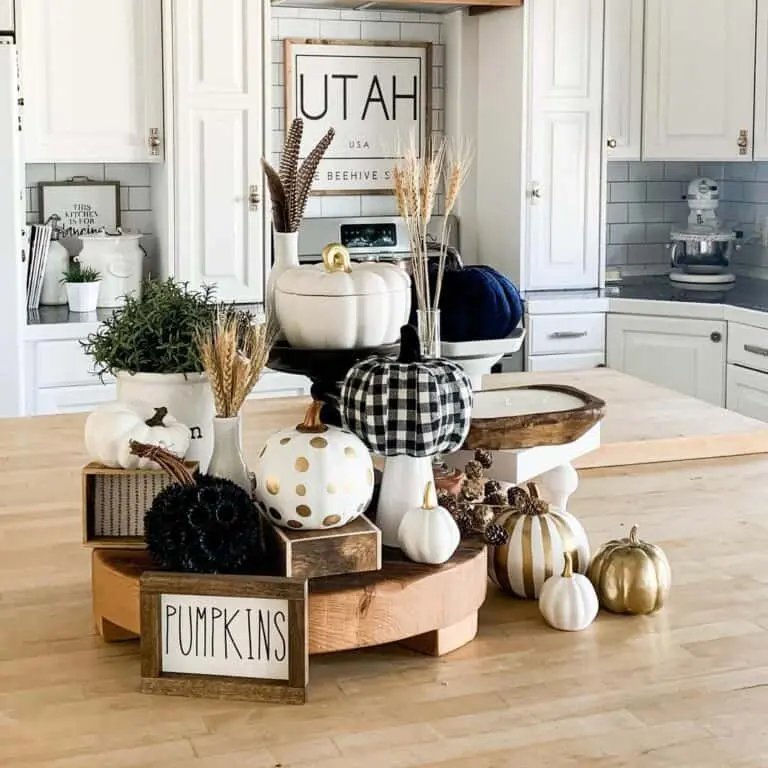 Black and White Pumpkin Decor