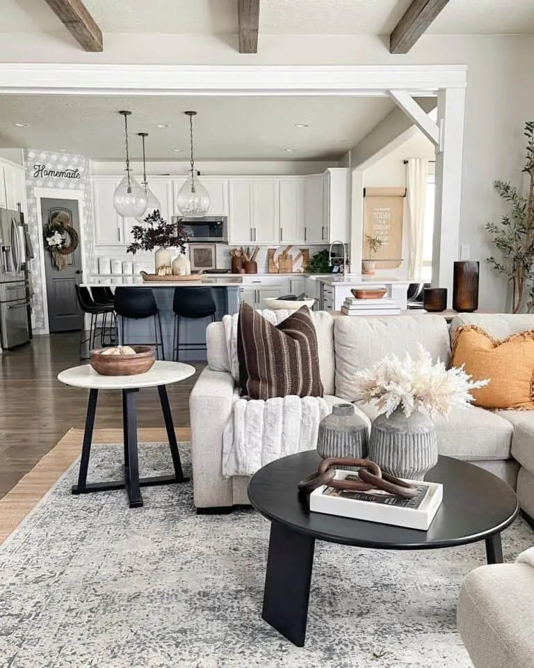 Black Round Coffee Table Setup