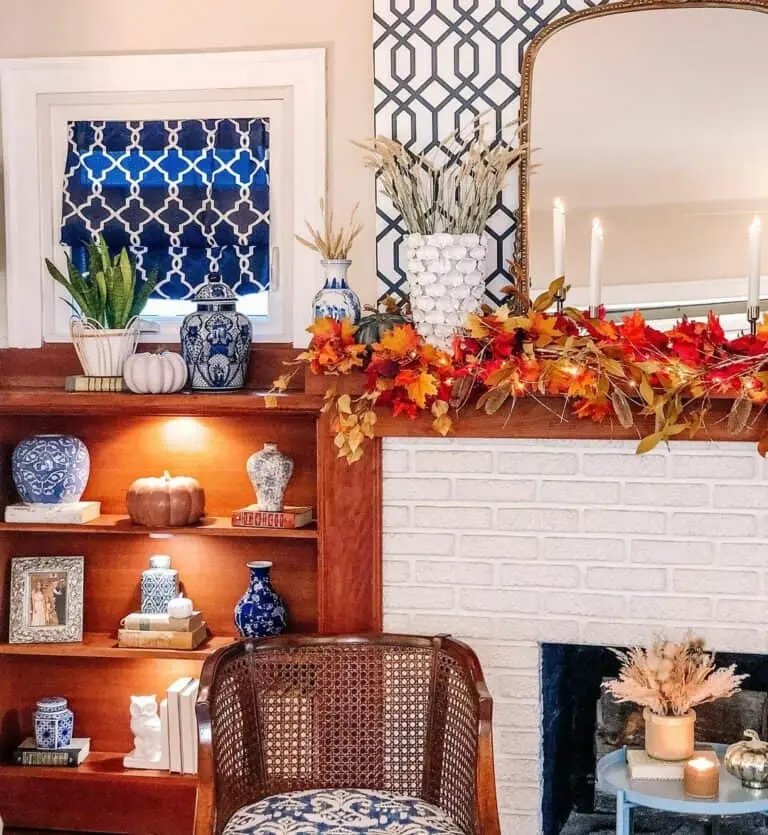 Blue and White Shelf Accents