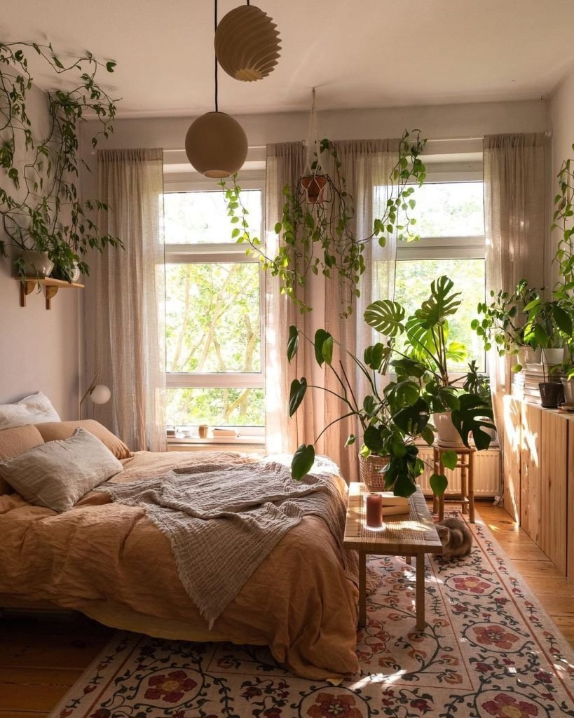 Bohemian Green Sanctuary Bedroom