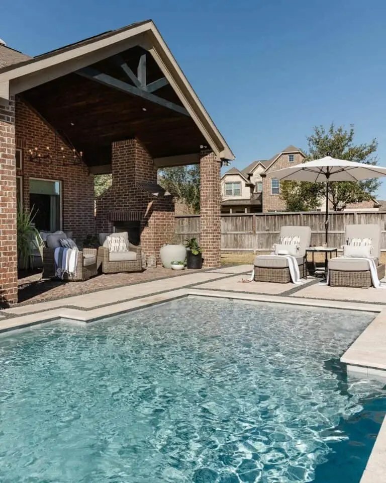 Brick Patio with Loungers