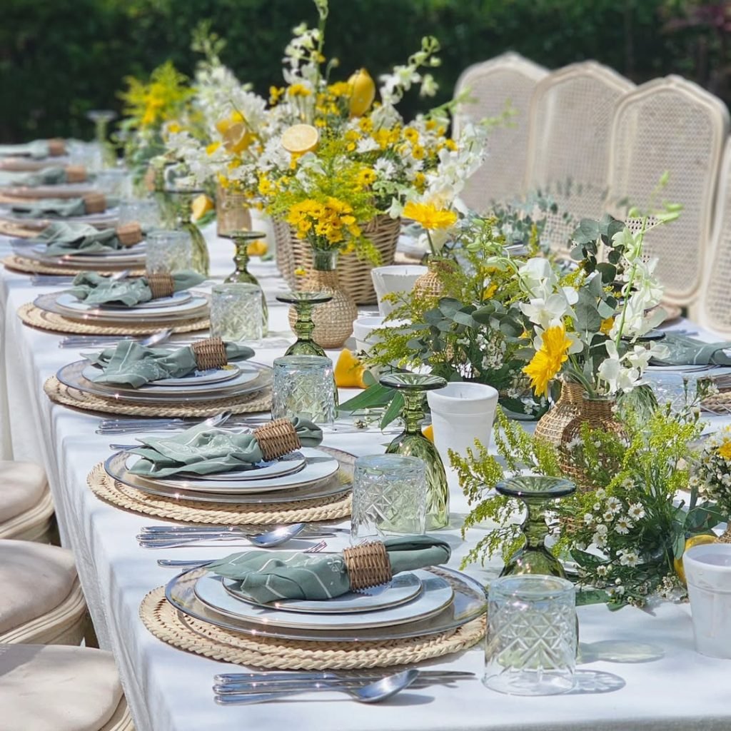 Bright Yellow Garden Party Setup