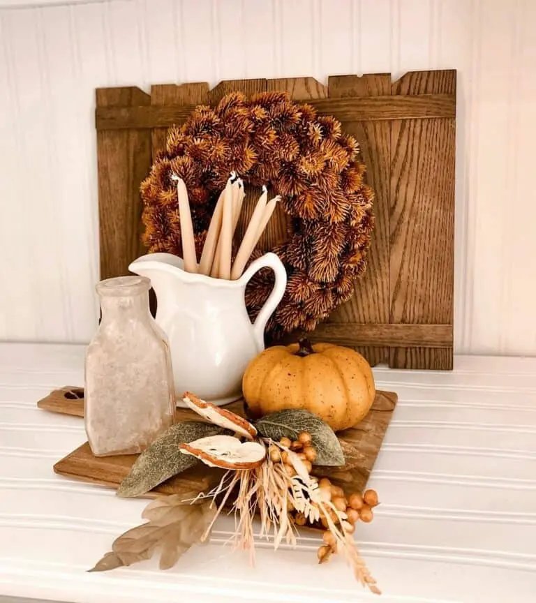 Bronzed Floral Wreath Display