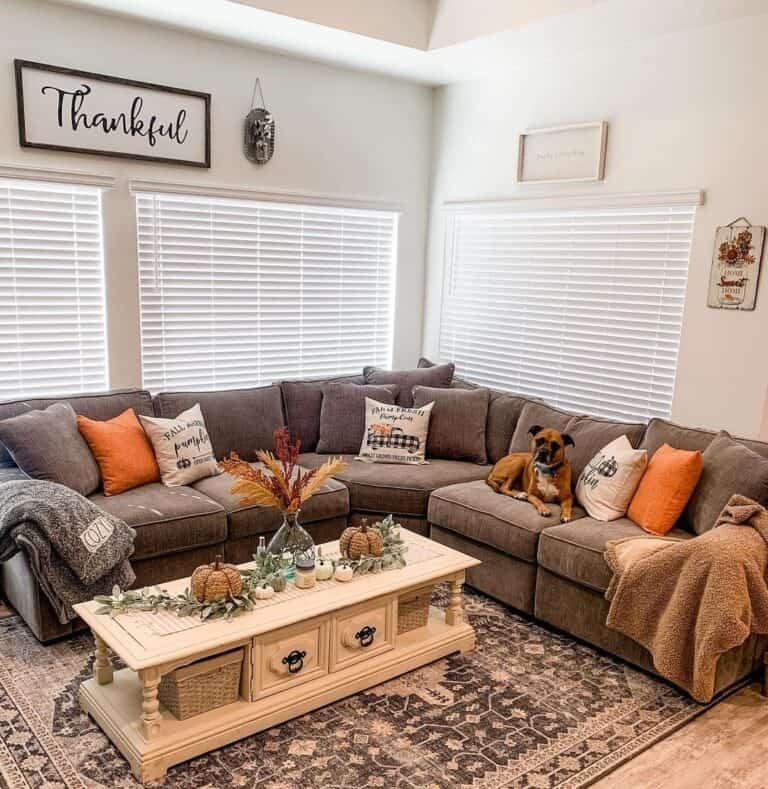 Brown Corner Couch Decor