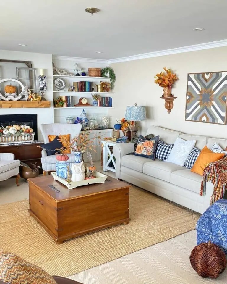 Brown Rattan Pumpkin Display
