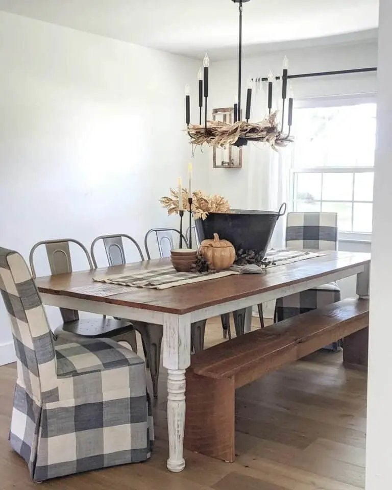 Buffalo Plaid Fall Table Accents