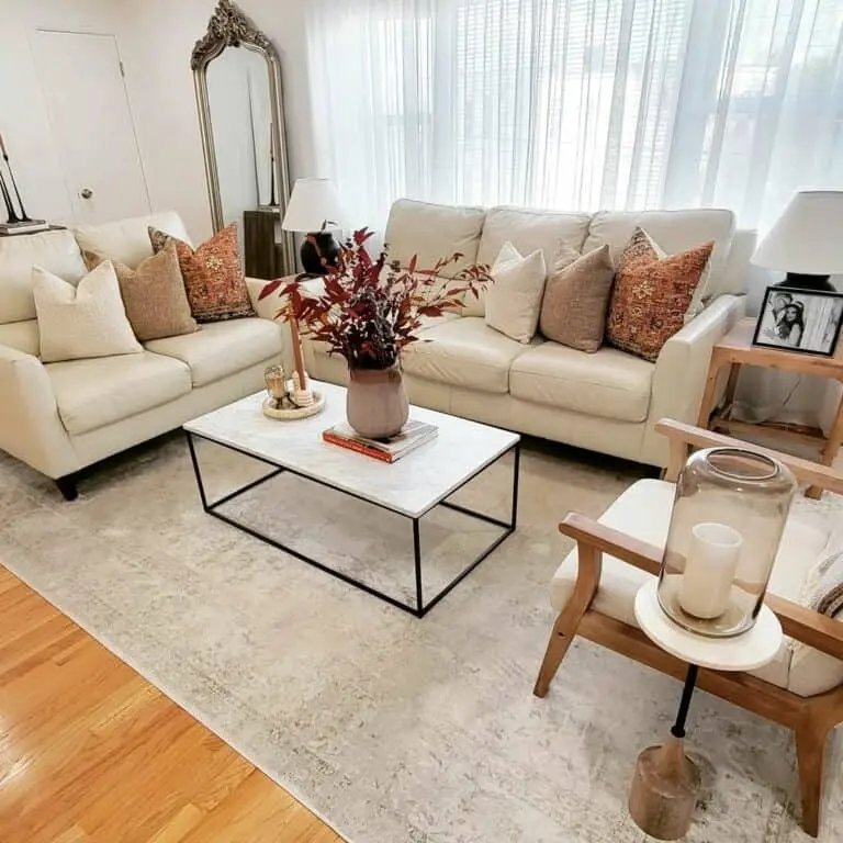 Burgundy and Orange Living Room Decor