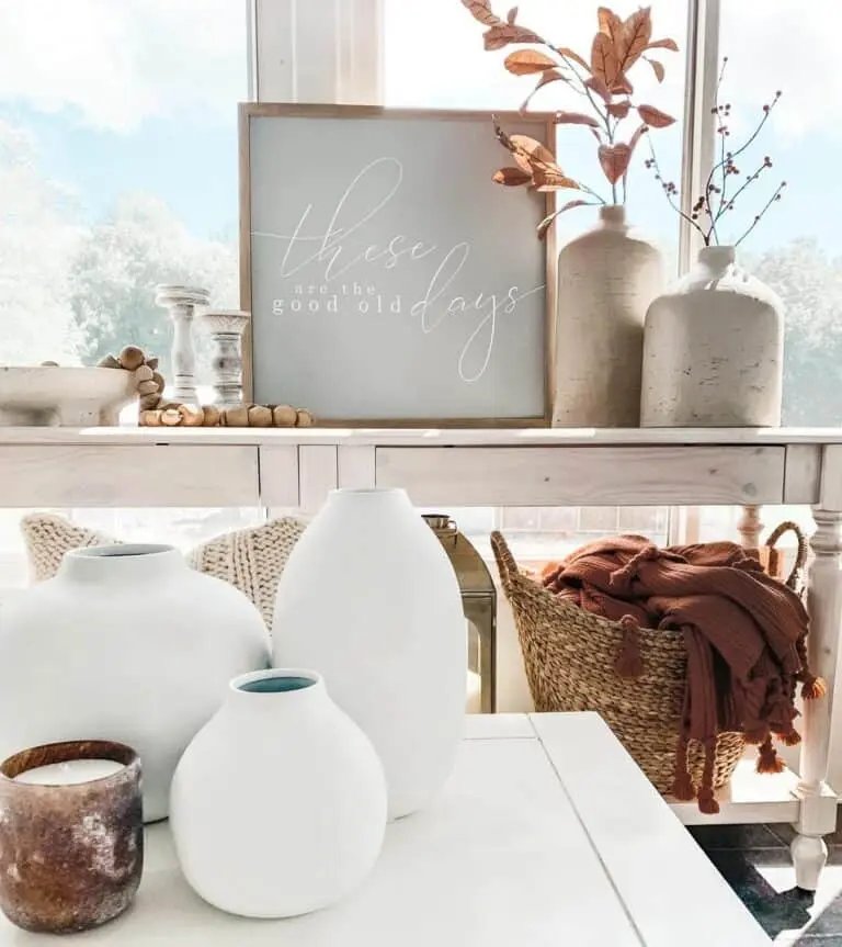Ceramic Vases with Fall Leaves