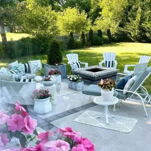 Chairs by Stone Firepit