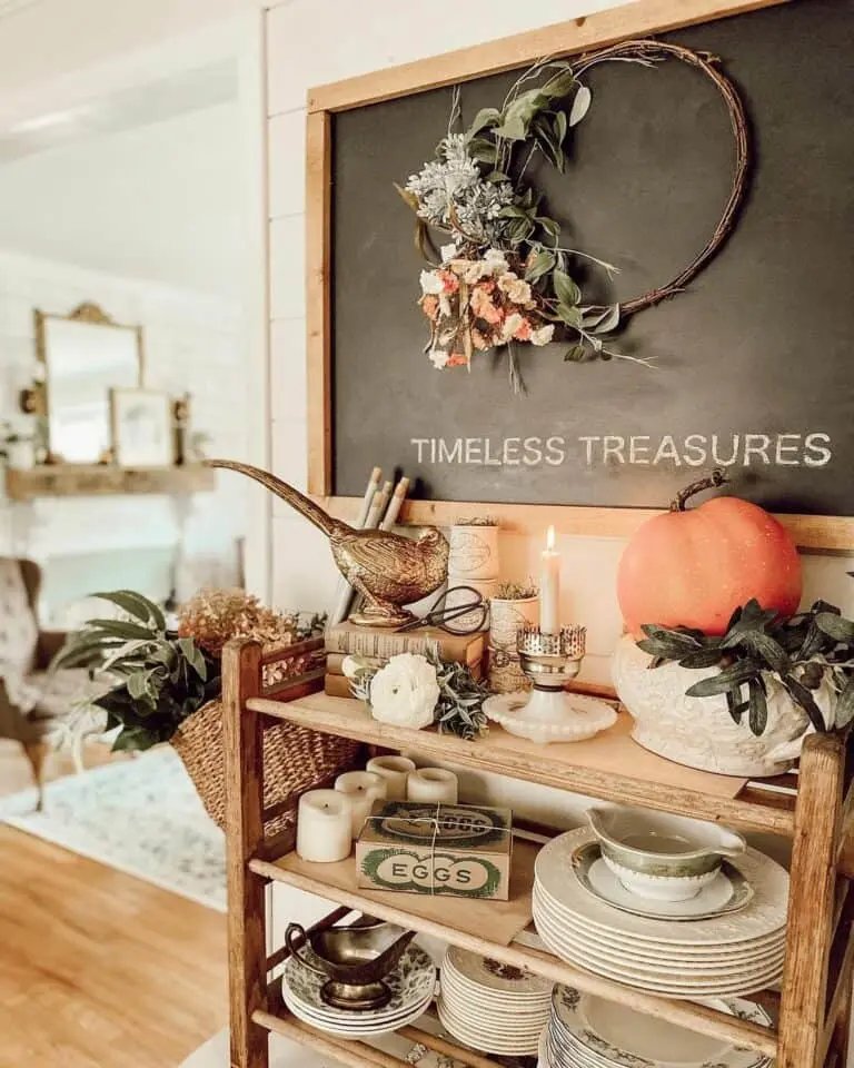 Chalkboard with Fall Wreath