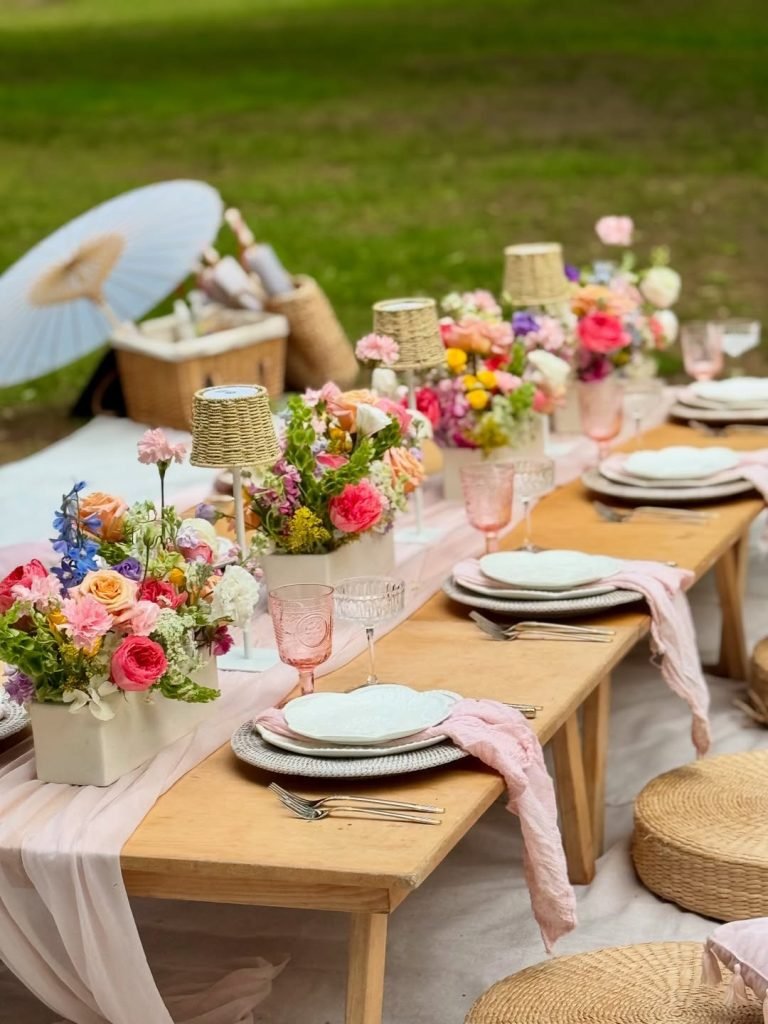 Charming Outdoor Bench Setup