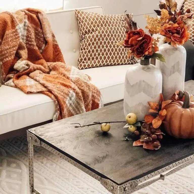 Chevron Vases with Pumpkin