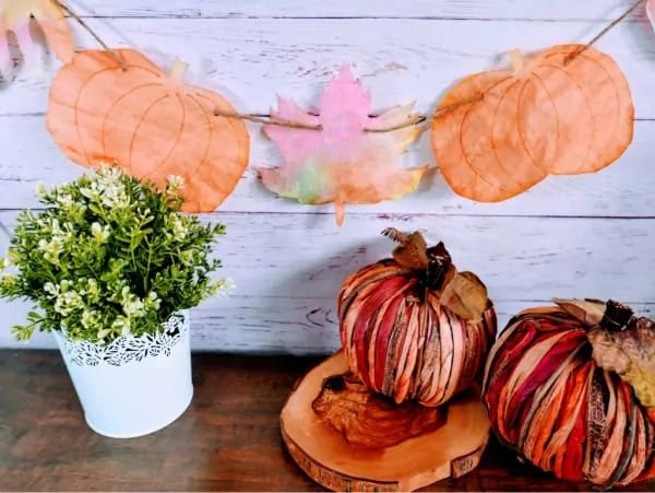 Coffee Filter Pumpkin Garland