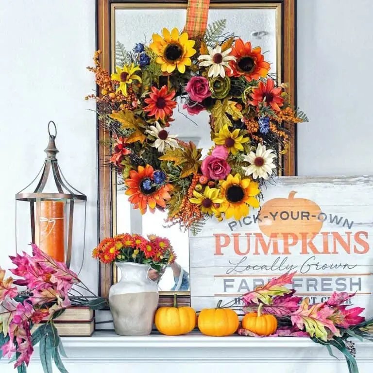 Colorful Floral Mantel Arrangement