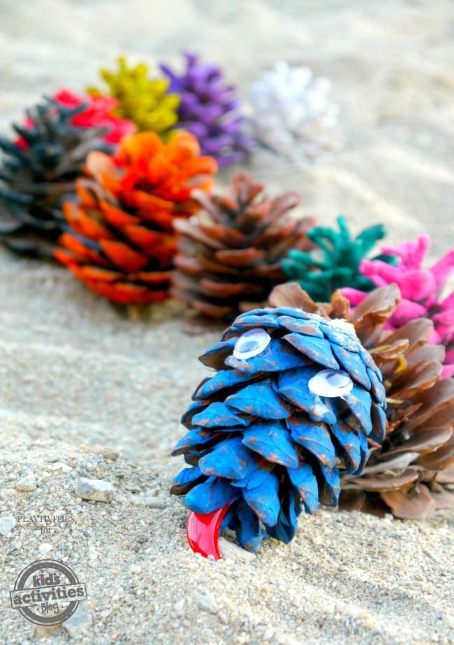 Colorful Pinecone Snake Craft