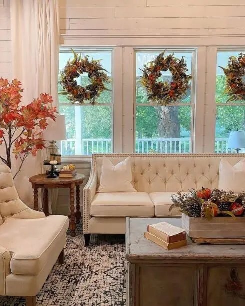 Colorful Red and Green Wreaths