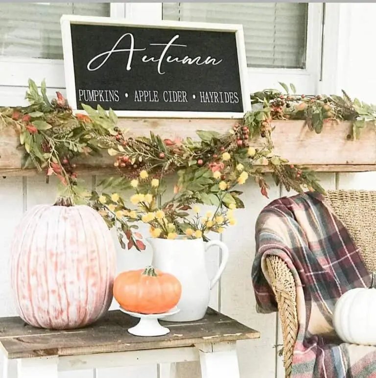 Country Fall Decor with Sign
