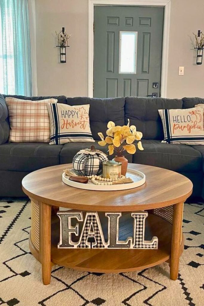 Cozy Autumn Coffee Table Arrangement