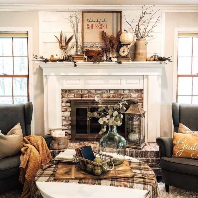 Cozy Mantel Fall Decor