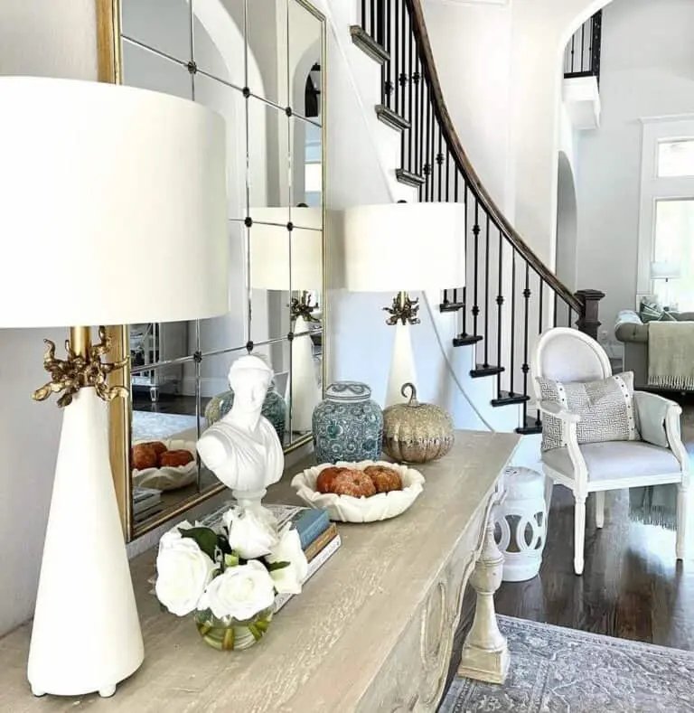 Curved Staircase and Console Table