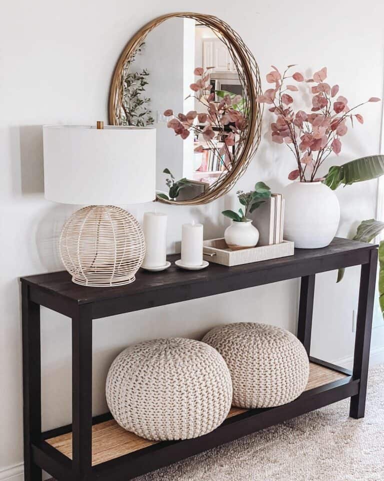 Dark Console Table with Fall Accents