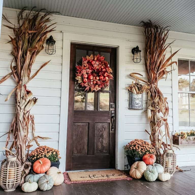 Dark Door with Fall Accents