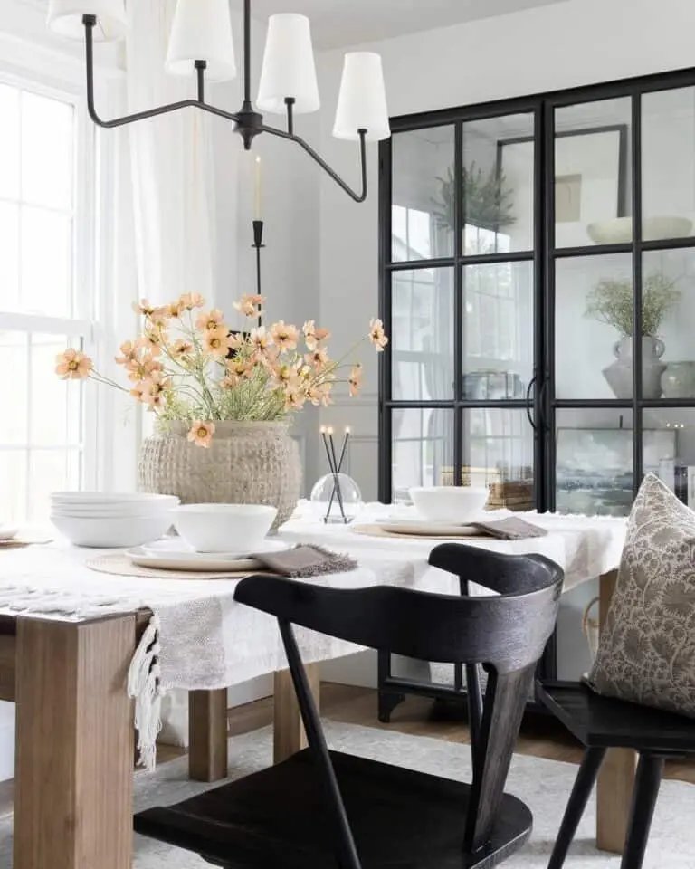Dining Room with Black Touches