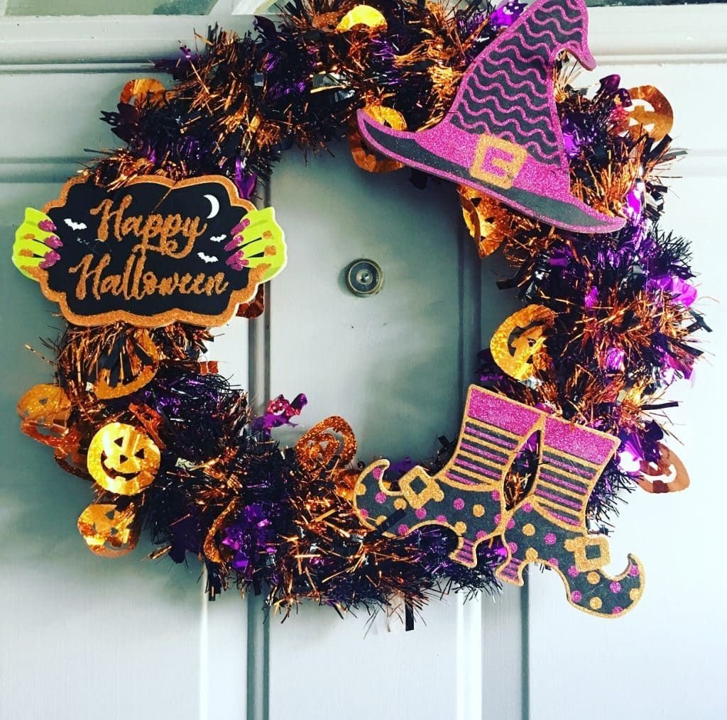 Dollar Tree Halloween Wreath Design