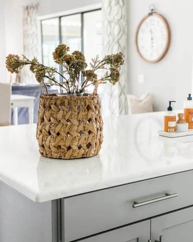 Dried Fall Flowers in Kitchen
