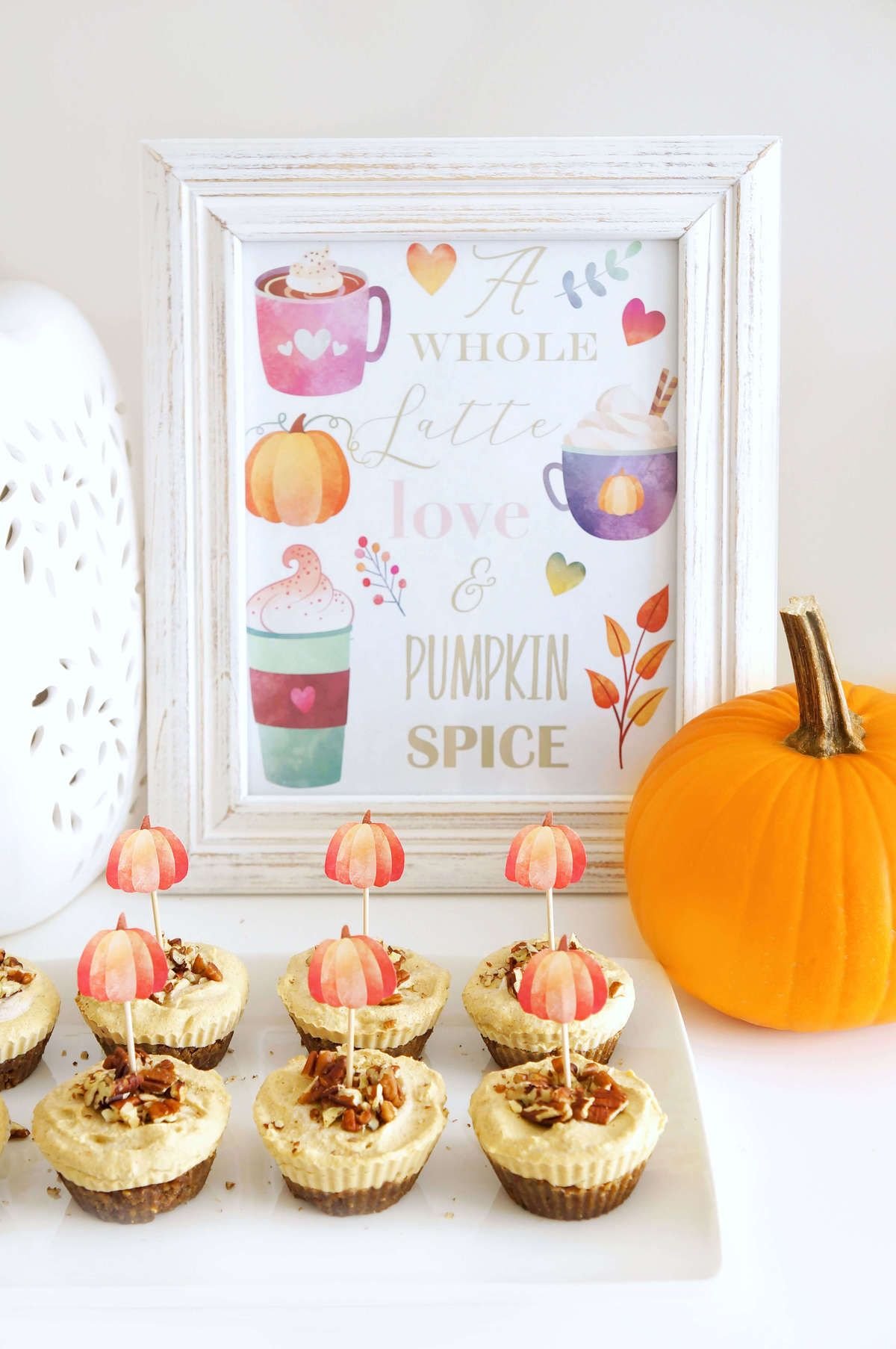 Elegant Pumpkin Cupcake Toppers
