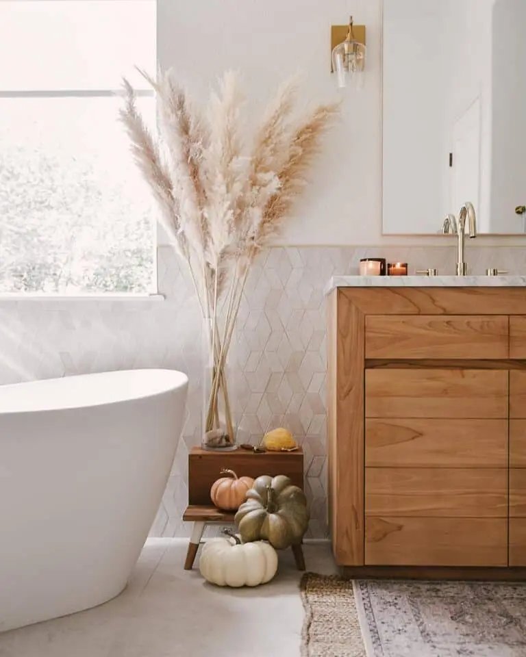 Fall Bathroom Decor Display