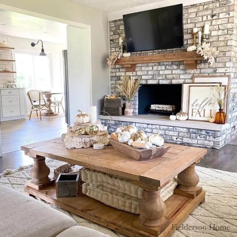 Fall Decor: Brick Fireplace Theme