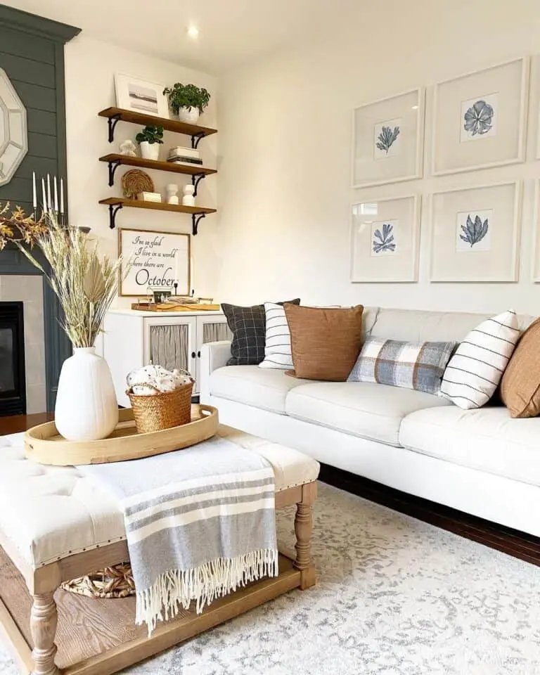 Fall Decor in Modern Living Room