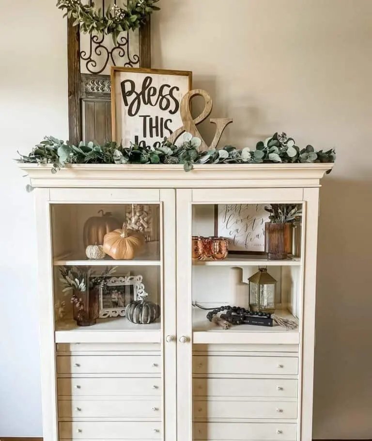 Fall-Styled Hutch Decor