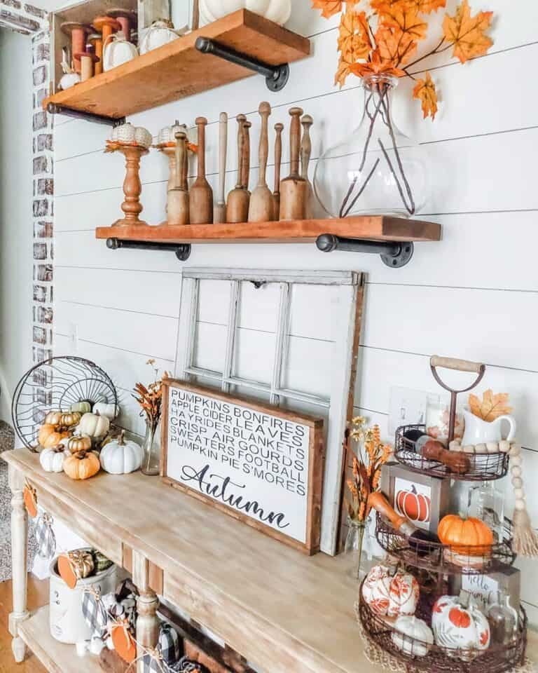 Fall Tray with Vintage Decor