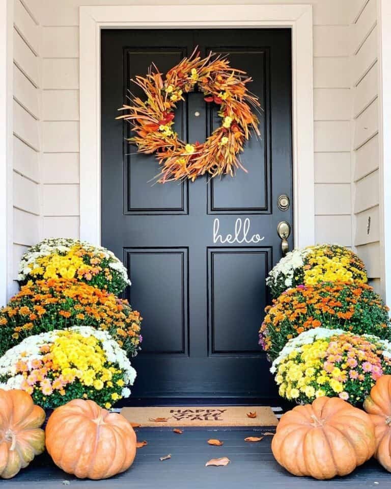 Fall Wreath with Mums