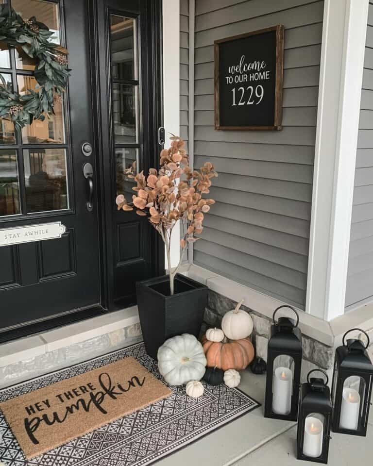 Farmhouse Fall Lantern Display