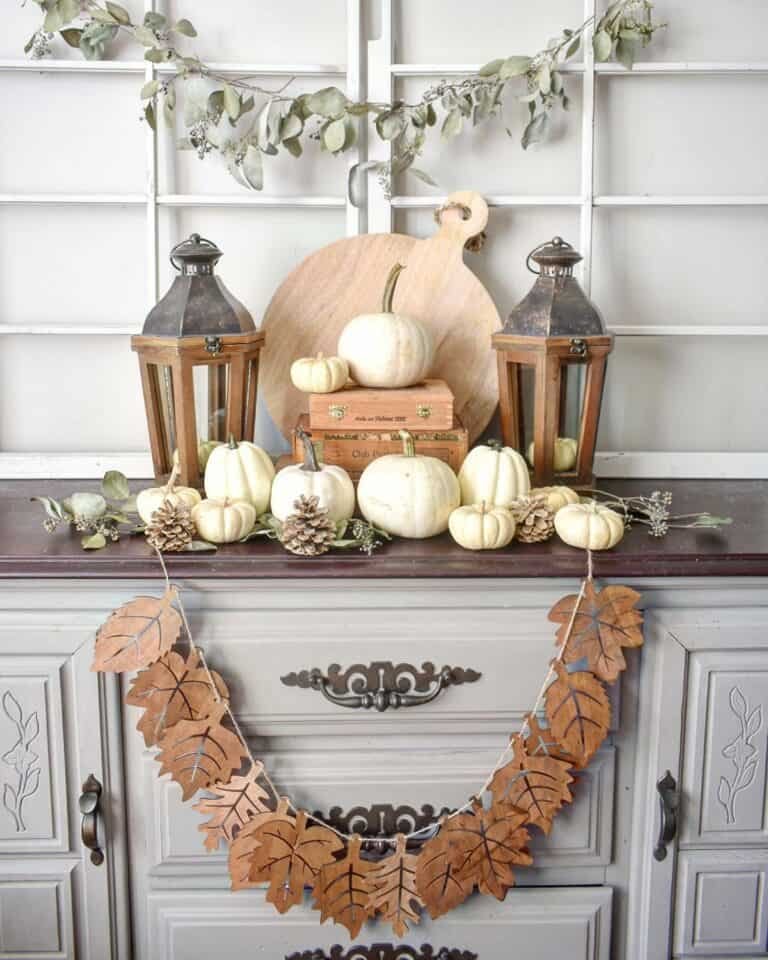 Farmhouse Indoor Fall Lanterns