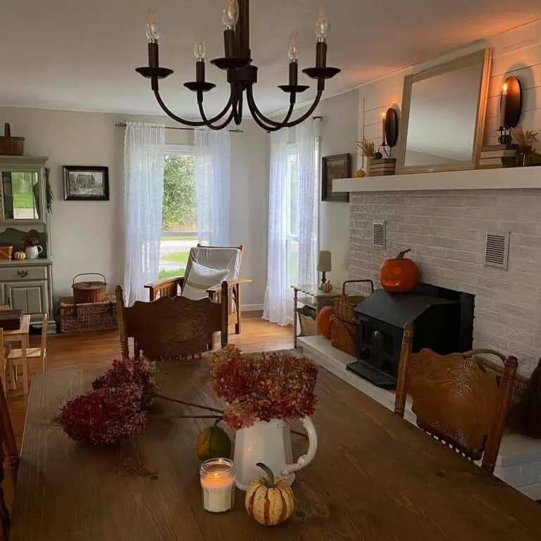 Farmhouse Kitchen with Fall Decor