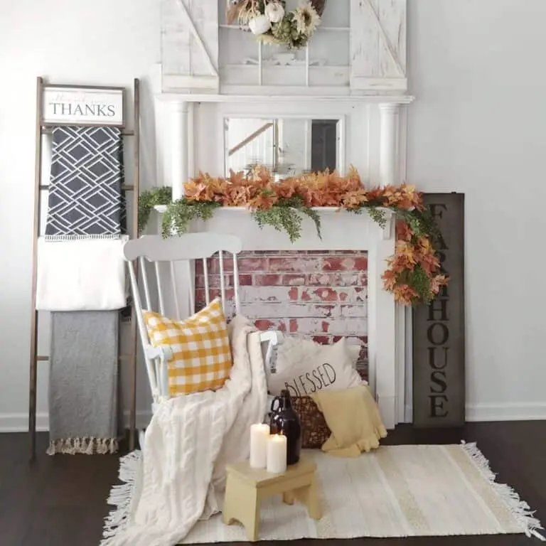 Faux Brick Fireplace Decor
