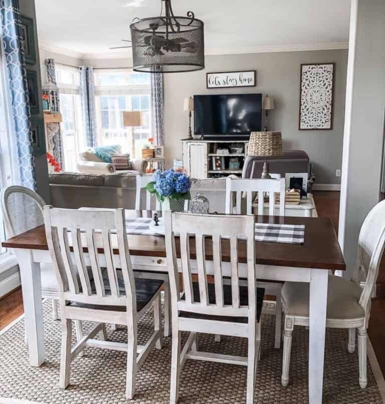 Floral and Plaid Table Setting