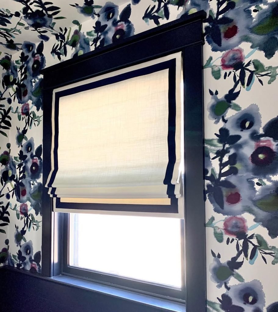 Floral Wallpaper with Roman Shade