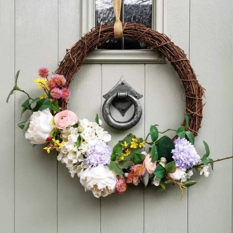 Floral Wreath for Gray Door