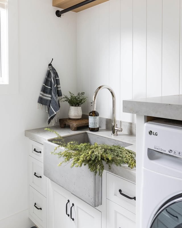Functional Minimalist Laundry Space