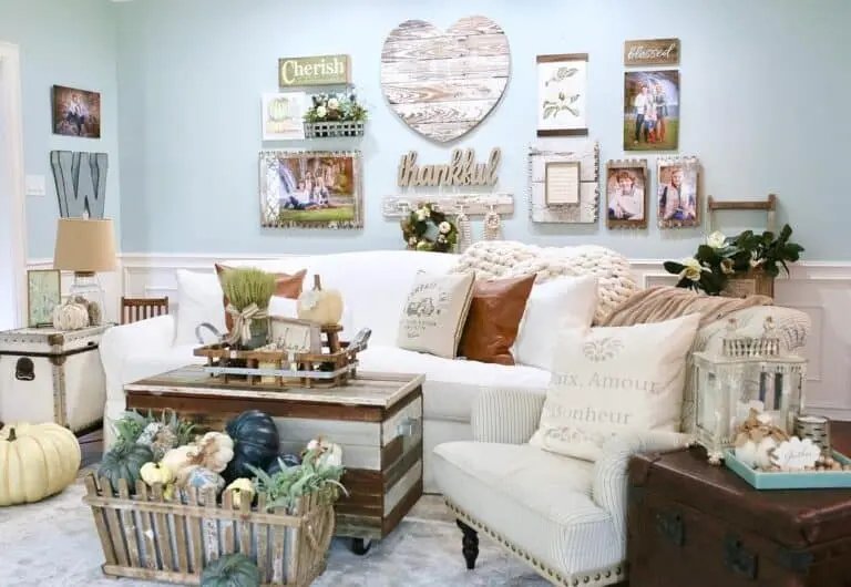 Gallery Wall with Fall Wreath