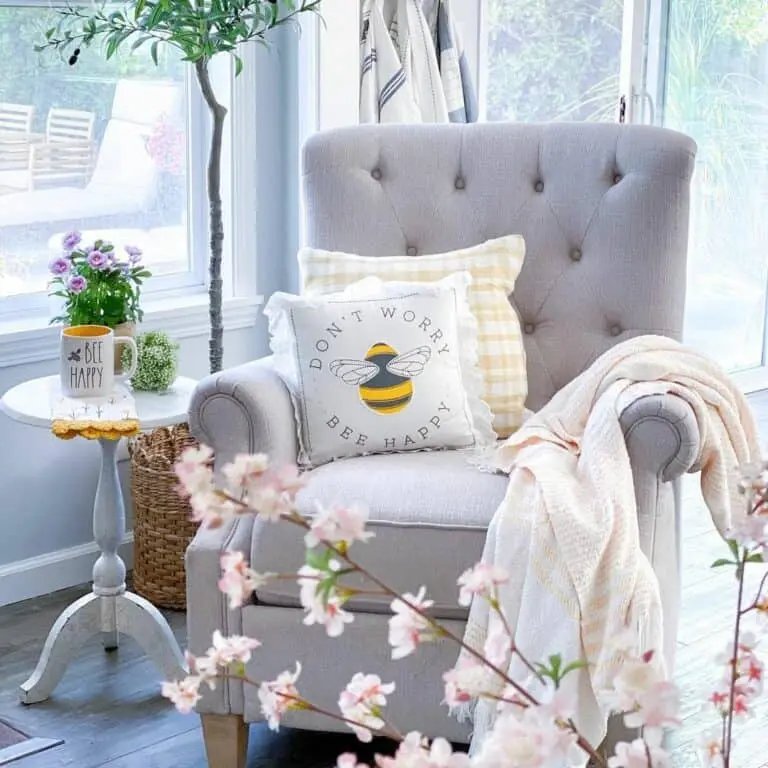 Gray Chair with Bright Accents