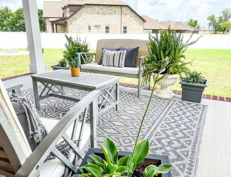 Gray Furniture with White Planters
