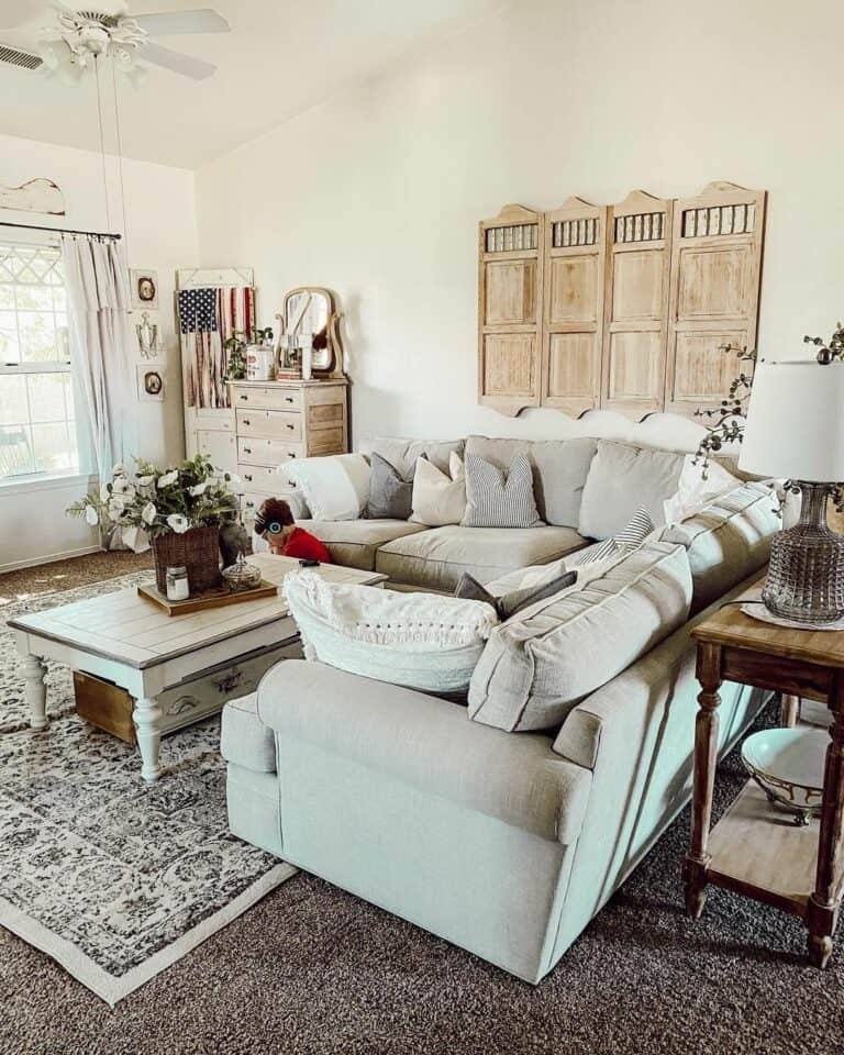 Gray Sectional for Farmhouse Room